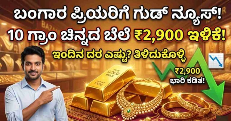 Gold Price Drop Today 2900 Rupees in Karnataka Kannada News