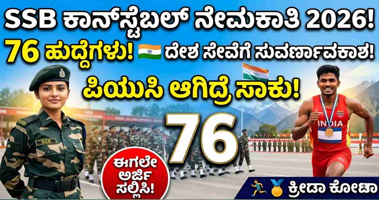 SSb Recruitment 2026 Puc jobs SSB Recruitment 2026, Constable Jobs in India, Police Jobs Karnataka, Government Jobs 2026, SSB Online Application,